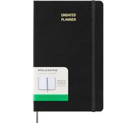 Moleskine Undated Weekly Planner, Weekly Planner with Space for Notes 12 Months, Hard Cover and Elastic Closure, Black Color, Large Format 13 x 21 cm