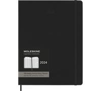 Moleskine Vertical Weekly Pro Agenda 12 Months 2024, Agenda 2024, Size XL 19x25, Hard Cover And Elastic Closure, Colour Black