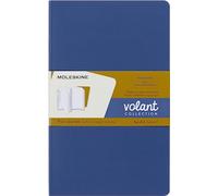 Moleskine Volant Notebooks Set of 2, Large 13x21 cm, Plain Softcover, Blue & Amber