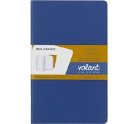 Moleskine Volant Journal, Set of 2 Notebooks With Detachable Ruled Pages, Soft Cover, Blue and Amber, Large Format 13 x 21 cm, 124 Pages