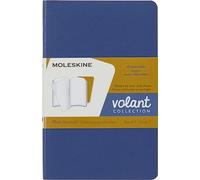 Moleskine Volant Journal, Set of 2 Notebooks With Detachable Ruled Pages, Soft Cover, Blue and Amber, Pocket Format 9 x 14 cm