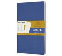 Moleskine Volant Notebooks Set of 2, Large 13x21 cm, Plain Softcover, Blue & Amber