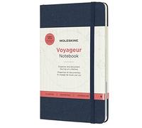 Moleskine Voyageur Notebook, Travel Notebook, Fabric Hard Cover with Elastic Closure, Ocean Blue Colour, Size 11.5 x 18 cm, 208 Pages