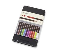 Moleskine Naturally Smart Watercolor Pencil, Set 12 Pencils Made from Natural Cedar Wood, Packed in a Metal Box