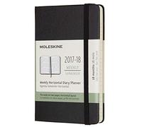Moleskine W alendar, Wallet, 18 Months, 2017/2018, Horizontal, Pocket, A6, Hard Cover, Black