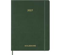 Moleskine Weekly Diary 2026-2027, Soft Cover 15 Month Vertical Essential Planner with Daily Time Slots, XXL Size 23.5x28.14 Cm, Myrtle Green