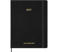 Moleskine Weekly Diary 2026-2027, Soft Cover 15 Month Vertical Essential Planner with Daily Time Slots, XXL Size 23.5x28.14 Cm, Black