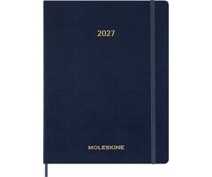 Moleskine Weekly Diary 2026-2027, Soft Cover 15 Month Vertical Essential Planner with Daily Time Slots, XXL Size 23.5x28.14 Cm, Sapphire Blue