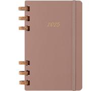 Moleskine Weekly & Monthly Planner, Spiral 12-Month 2025, Hard Cover and Elastic Closure, Crush Almond Color, Large Format 15x21 cm