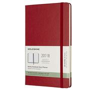 Moleskine Weekly Notebook Dairy/Planner July 2017-December 2018 - Calendar Scarlet Red Large Weekly Notebook Diary 18 Months Hardcover