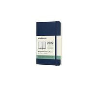Moleskine Weekly Planner 2022, 12-Month Weekly Diary, Weekly Planner and Notebook, Soft Cover, Pocket Size 9 x 14 cm, Colour Sapphire Blue, 144 Pages