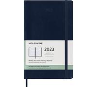 Moleskine Weekly Planner 2023, 12-Month Weekly Diary with Horizontal Layout, Weekly Horizontal Planner, Soft Cover, Large Size 13 x 21 cm, Colour Sapphire Blue