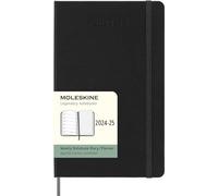Moleskine weekly planner 2024-2025, Weekly Planner 18 Months 2025, With Space For Notes, With Hard Cover And Elastic Closure, Large Format 13 x 21 cm, Color Black