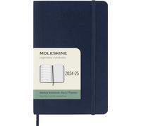 Moleskine Weekly Planner 2024-2025, Weekly Planner 18 Months 2025, With Space For Notes, With Soft Cover And Elastic Closure, Pocket Size 9 x 14 cm, Color Sapphire Blue