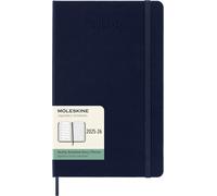 Moleskine Weekly Planner 2025-2026, 18-Month Weekly Planner with Note Space, Hard Cover and Elastic Closure, Large 13 x 21 cm, Sapphire Blue Color