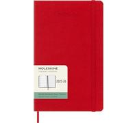 Moleskine Weekly Planner 2025-2026, 18-Month Weekly Planner With Note Space, Hard Cover and Elastic Closure, Large 13 x 21 cm, Colour Scarlet Red
