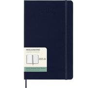Moleskine Weekly Planner 2025-2026, 18-Month Weekly Planner with Note Space, Hard Cover and Elastic Closure, Large 13 x 21 cm, Sapphire Blue Color