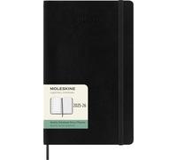 Moleskine Weekly Planner 2025-2026, 18-Month Weekly Planner With Note Space, Soft Cover and Elastic Closure, Large 13 x 21 cm, Colour Black