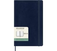 Moleskine Weekly Planner 2025-2026, 18-Month Weekly Planner With Note Space, Soft Cover and Elastic Closure, Large 13 x 21 cm, Colour Sapphire Blue