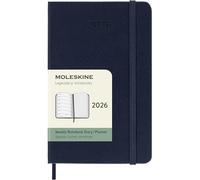 Moleskine Weekly Planner, 2026 12-Month Weekly Agenda with Space for Notes, with Hard Cover and Elastic Closure, Pocket Size 9x14, Blue Color
