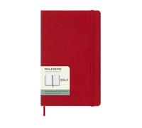 Moleskine Weekly Planner 2026 2027-18-Month Planner with Space for Notes, Hard Cover and Elastic Closure, Scarlet Red Color, Large Size 13 x 21 cm