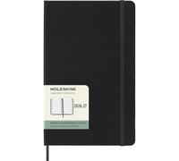 Moleskine 18 Monate Wochen Notizkalender 2026/2027, L/A5, 1 Wo = 1 Seite, Rechts linierte Seite, Fester Einband, Schwarz