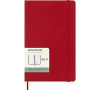 Moleskine Weekly Planner 2026 2027-18-Month Planner with Space for Notes, Soft Cover and Elastic Closure, Scarlet Red Color, Large Size 13 x 21 cm