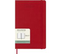 Moleskine Weekly Planner 2026 2027-18-Month Planner with Space for Notes, Hard Cover and Elastic Closure, Scarlet Red Color, Large Size 13 x 21 cm