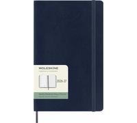 Moleskine Weekly Planner 2026 2027-18-Month Planner with Space for Notes, Soft Cover and Elastic Closure, Sapphire Blue Color, Large Size 13 x 21 cm