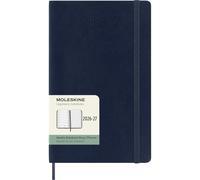 Moleskine Weekly Planner 2026 2027-18-Month Planner with Space for Notes, Hard Cover and Elastic Closure, Sapphire Blue Color, Large Size 13 x 21 cm