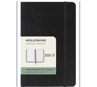 Moleskine Weekly Planner 2026 2027-18-Month Planner with Space for Notes, Hard Cover and Elastic Closure, Scarlet Red Color, Pocket Size 9 x 14 cm