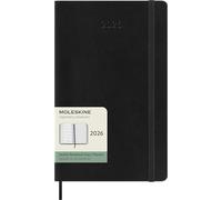 Moleskine Weekly Planner, 2026 Weekly Agenda 12 Months With Space For Notes, With Soft Cover and Elastic Closure, Large Format 13x21, Black Color