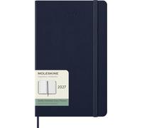Moleskine Weekly Planner 2027, Hard Cover 12 Month Diary with Space for Notes and Elastic Closure, Large 13x21 Cm, Sapphire Blue