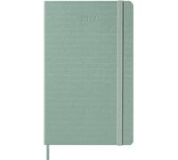 Moleskine Weekly Planner 2027, Hard Cover 12 Month Diary with Space for Notes and Elastic Closure, Large 13x21 Cm, Sage Green