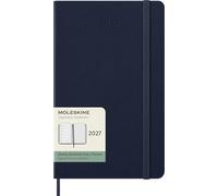 Moleskine Weekly Planner 2027, Hard Cover 12 Month Diary with Space for Notes and Elastic Closure, Large 13x21 Cm, Sapphire Blue
