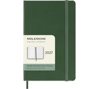 Moleskine Weekly Planner 2027, Hard Cover 12 Month Diary with Space for Notes and Elastic Closure, Pocket Size 9x14 Cm, Myrtle Green