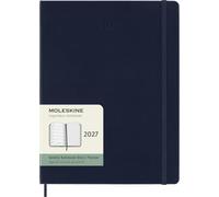 Moleskine Weekly Planner 2027, Hard Cover 12 Month Diary with Space for Notes and Elastic Closure, XL 19x25 Cm, Sapphire Blue