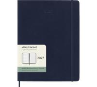 Moleskine Weekly Planner 2027, Soft Cover 12 Month Diary with Space for Notes and Elastic Closure, XL 19x25 Cm, Sapphire Blue