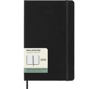 Moleskine Weekly Planner 2025 - 12-Month Horizontal - Hardcover, Elastic, Black, 13x21 cm