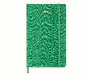 Moleskine Weekly Planner Precious and Ethical, Weekly Agenda with Space for Notes 12 Months 2025, Vegan Python-Effect Soft Cover, with Gift Box, Orange Color, Large Format 13 x 21 cm
