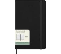 Moleskine Weekly Planner, Vertical Weekly Agenda 2026 12 Months, Hard Cover and Elastic Closure, Black Color, Large Size 13x21 cm