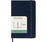 Moleskine Weekly Planner, Weekly Agenda with Space for Notes 12 Months 2025, Hard Cover and Elastic Closure, Sapphire Blue Color, Large Format 13x21 cm