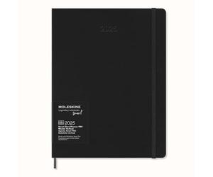 Moleskine Weekly Smart Planner PRO 12 Months 2025, Smart Planner PRO, Agenda 2025, Elastic Closure, Black Colour, Size Extra Large 19 x 25