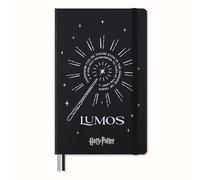 Moleskine Wizarding World Harry Potter Spells Collection Lumos Notebook, Ruled Notebook with Phosphorescent Hardcover and Custom Endpapers, Large Size 13 x 21 cm