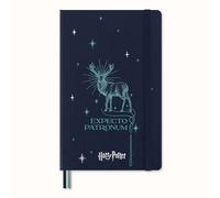 Moleskine Wizarding World Harry Potter Spells Collection Patronum Notebook, Ruled Notebook with Phosphorescent Hardcover and Custom Endpapers, Large Size 13 x 21 cm