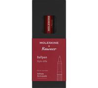 Moleskine x Kaweco Ballpen Refillable Pen in ABS plastic for Writers, Note-takers, Refill 1.0 mm with Blue Ink Included, Color Red