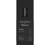 Moleskine x Kaweco Ballpen Refillable Pen in ABS plastic for Writers, Note-takers, Refill 1.0 mm with Blue Ink Included, Color Black
