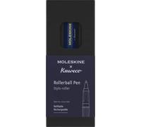 Moleskine x Kaweco Rollerball Refillable Pen in ABS plastic for Writers, Note-takers, Refill 0.7 mm with Black Ink Included, Color Blue