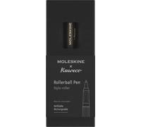 Moleskine x Kaweco Rollerball Refillable Pen in ABS plastic for Writers, Note-takers, Refill 0.7 mm with Black Ink Included, Color Black