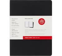 Moleskine X-Large Size 19 x 25 cm Subject Cahier Journal, Notebooks for Taking Notes, Cardboard Cover, Academic Page Layout, Colour Black and Cranberry Red, 160 Pages, Set of 2